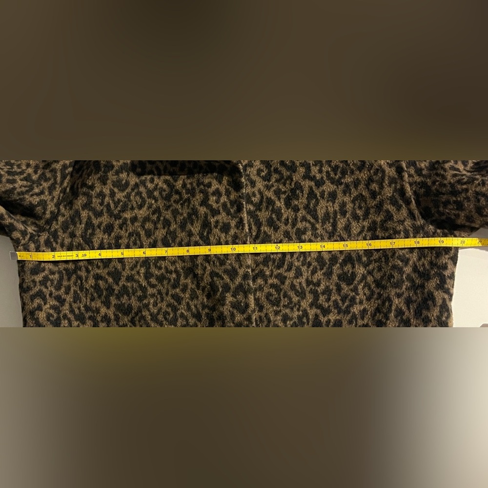 Topshop Women's Leopard Print Long Coat - Brown/Black - Picture 7 of 9